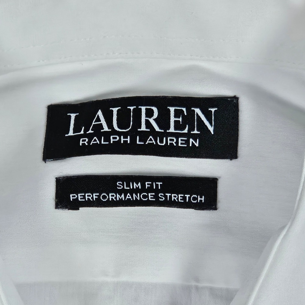 Lauren Ralph Lauren Mens Slim Performance Stretch Dress Shirt White 15.5 32/33 - Picture 7 of 9